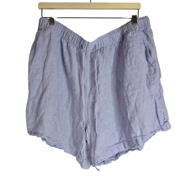 Tahari Linen Drawstring Shorts‎ Light Blue Womens Plus Size 2X - Picture 1 of 4